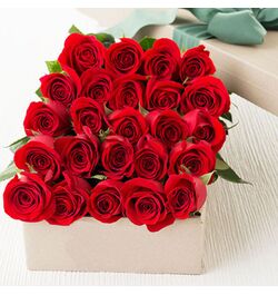 send 24 red roses full box arrangement to dhaka, bangladesh