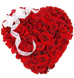 send hundred red roses full heart shaped big box arrangement to dhaka, bangladesh