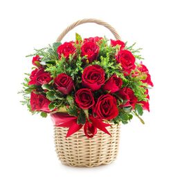 send 24 red roses in a hand basket to dhaka, bangladesh