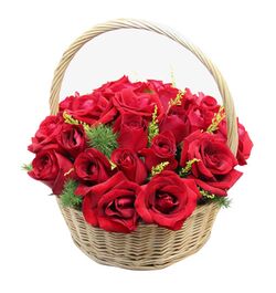 send ​24 red roses in a basket arrangement to dhaka, bangladesh
