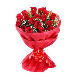 send 24 red roses in bouquet to dhaka