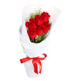 send 6 red roses in bouquet to dhaka in bangldesh